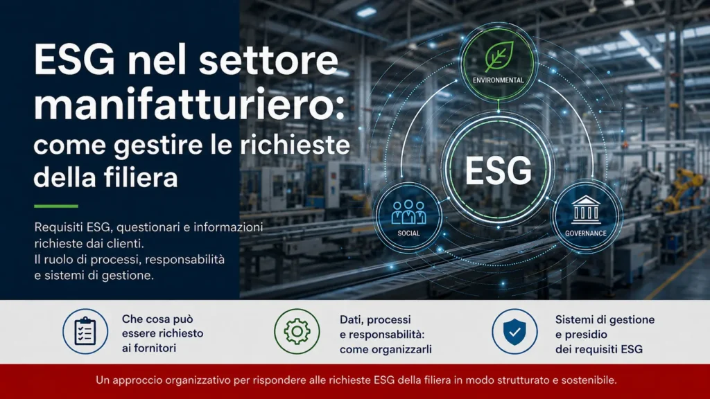 ESG nel settore manifatturiero: come gestire le richieste della filiera
