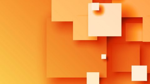 AI e Project Management: composizione geometrica astratta con moduli e blocchi che richiamano processi, attività e coordinamento di progetto